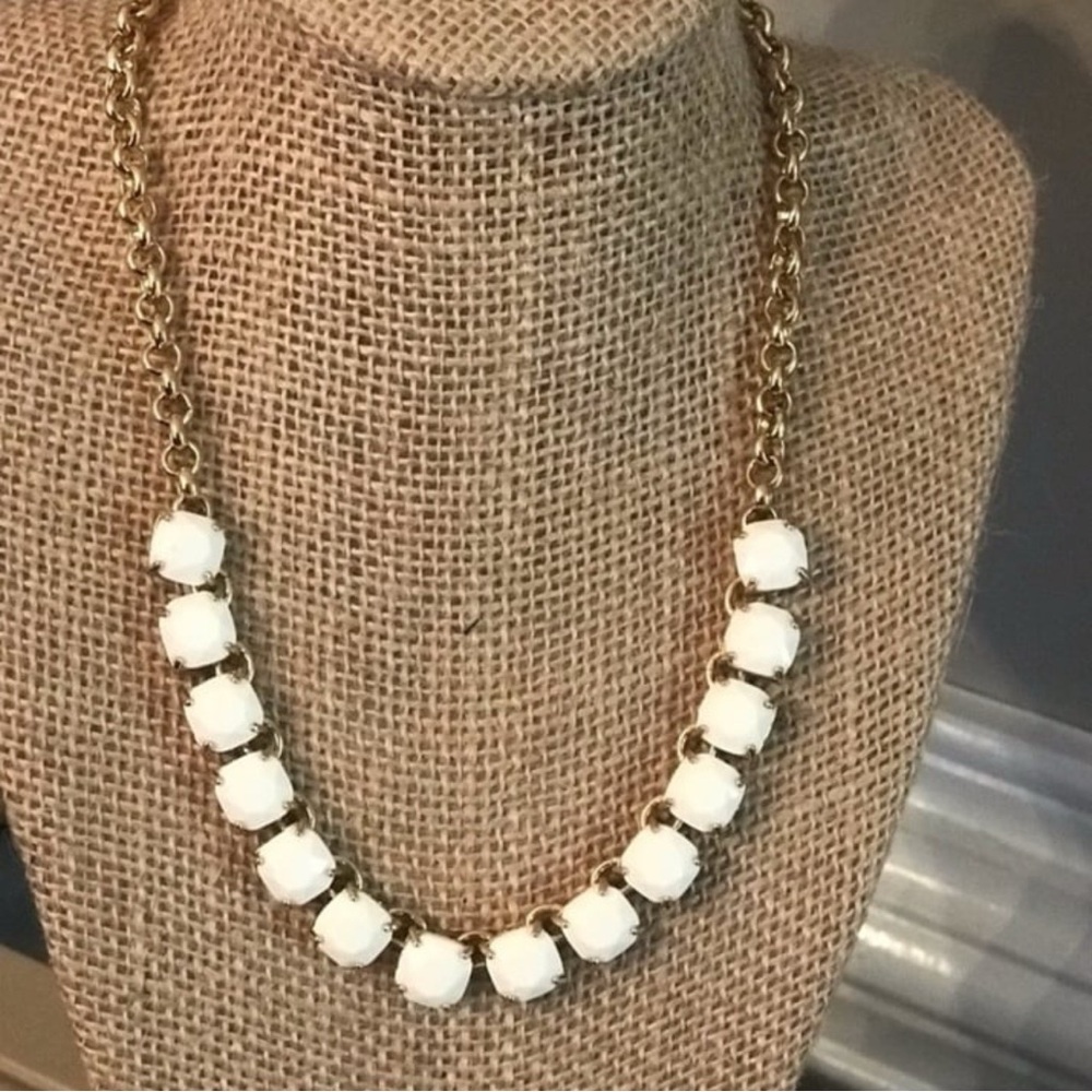 kate spade Gold Chain Necklace with White Stones